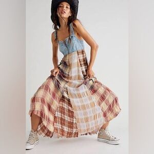 We The Free Free People Mix It Up Patchwork Dress